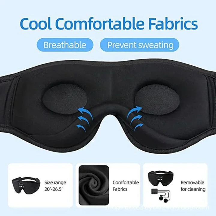 3D Eye Mask with Bluetooth Headphones – Comfort and Music for Perfect Sleep™.
