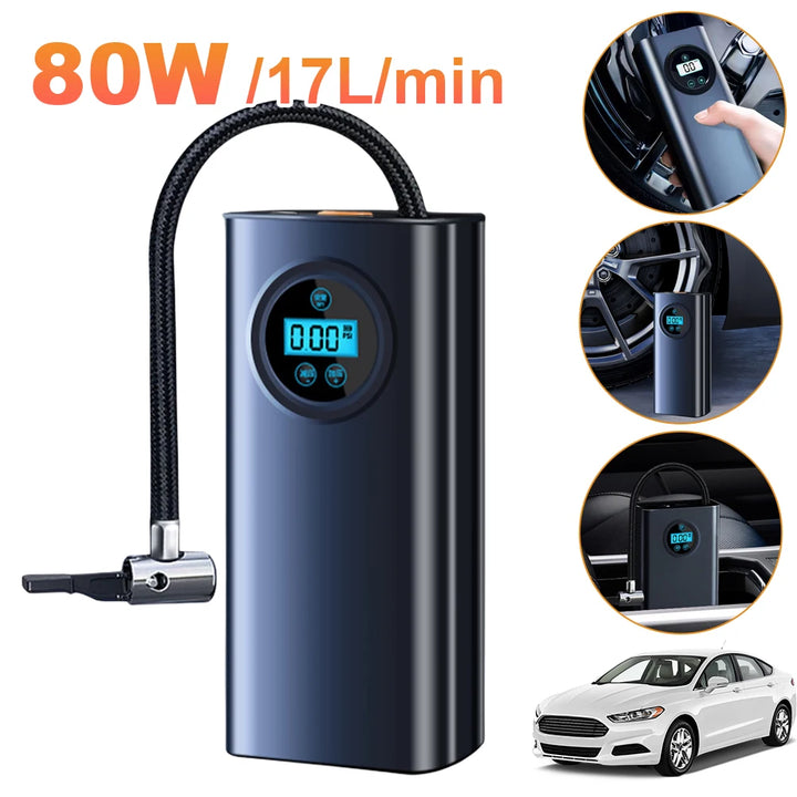 Mini Wireless Rechargeable Air Pump – Portable Digital Compressor for Cars, Motorcycles, Bikes, and Balls - FREE SHIPPING!