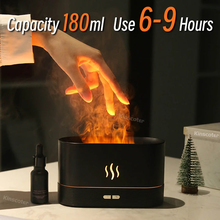 Aroma Diffuser Air, Humidifier Ultrasonic, Cool Mist Maker Fogger Led Essential, Oil Flame Lamp Difusor.