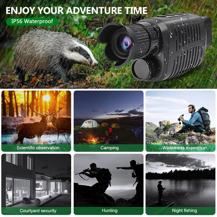 1080P HD Night Vision Monocular – Infrared Camera with 5X Digital Zoom for Hunting and Outdoor Exploration in Full Darkness - FREE SHIPPING!
