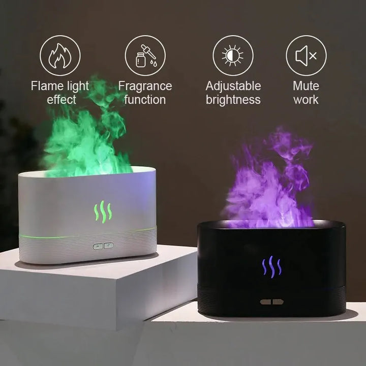 Aroma Diffuser Air, Humidifier Ultrasonic, Cool Mist Maker Fogger Led Essential, Oil Flame Lamp Difusor.