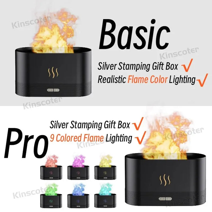 Aroma Diffuser Air, Humidifier Ultrasonic, Cool Mist Maker Fogger Led Essential, Oil Flame Lamp Difusor.