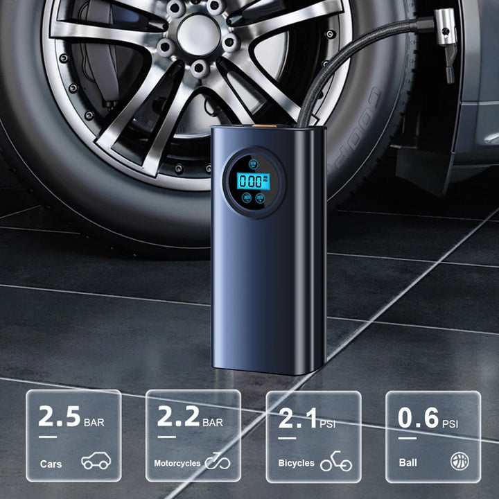 Mini Wireless Rechargeable Air Pump – Portable Digital Compressor for Cars, Motorcycles, Bikes, and Balls - FREE SHIPPING!