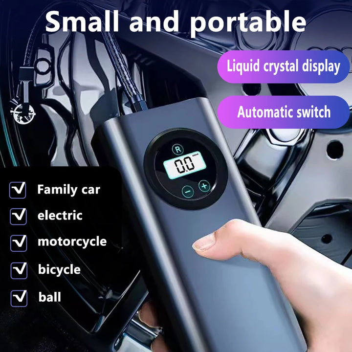 Mini Wireless Rechargeable Air Pump – Portable Digital Compressor for Cars, Motorcycles, Bikes, and Balls - FREE SHIPPING!